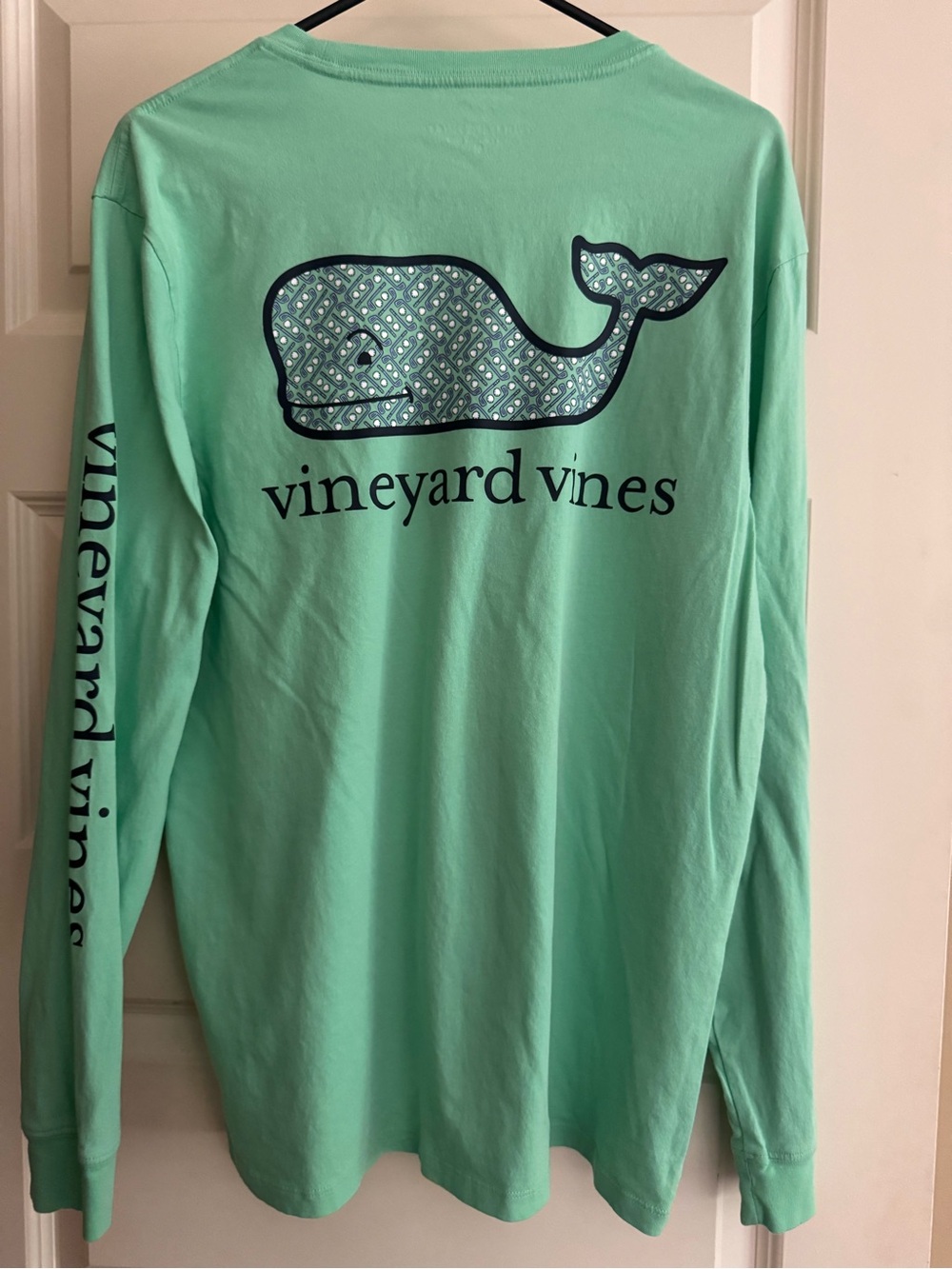 Vineyard Vines Golf Whale Long Sleeve Pocket Tee Green Unisex Medium